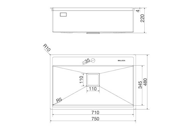 Chậu rửa chén Malloca MS 6302T