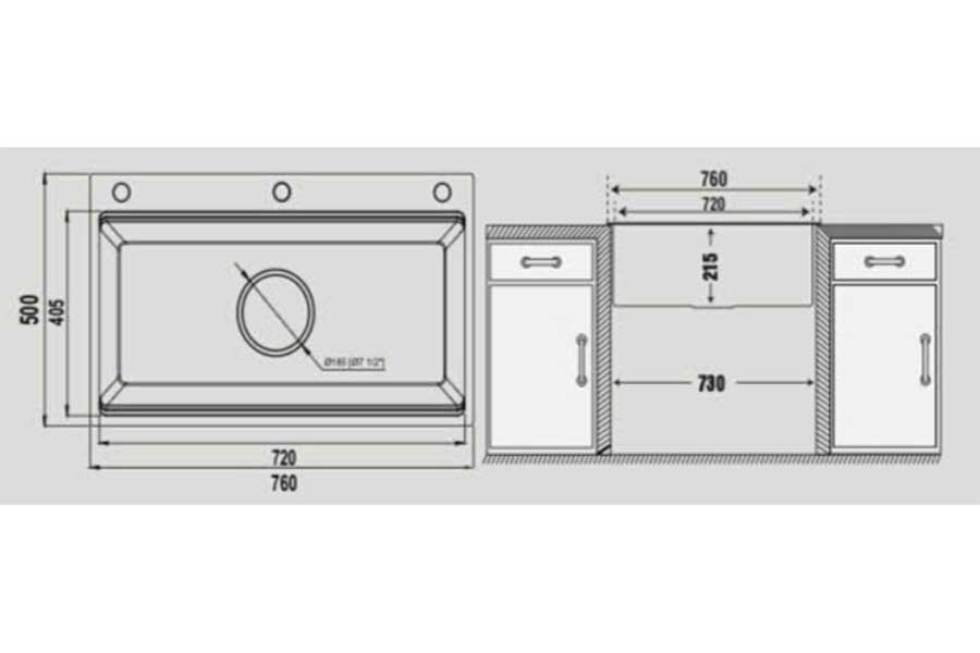 Chậu rửa chén Pona PNI1-7650