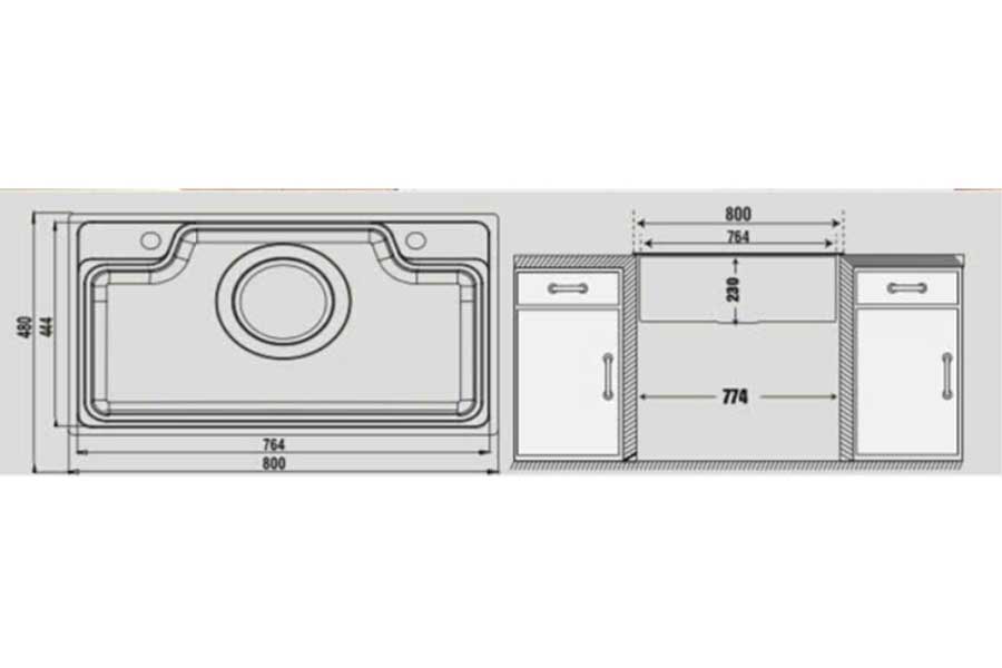 Chậu rửa chén Pona PNI1-8048