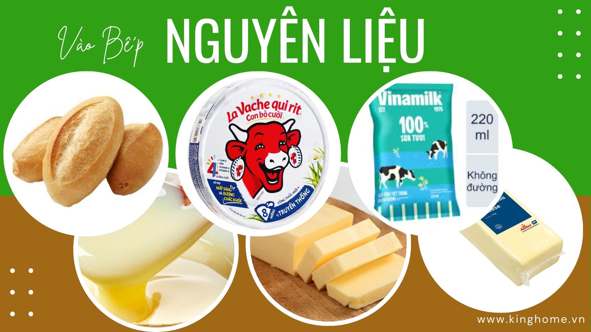  Nguyên liệu làm Bánh mì phô mai sữa Hạ Long