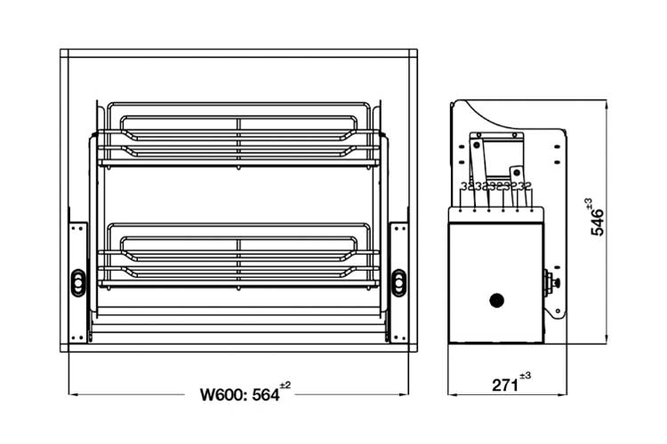 Giá bát đĩa nâng hạ Oria 900mm Hafele 504.76.508