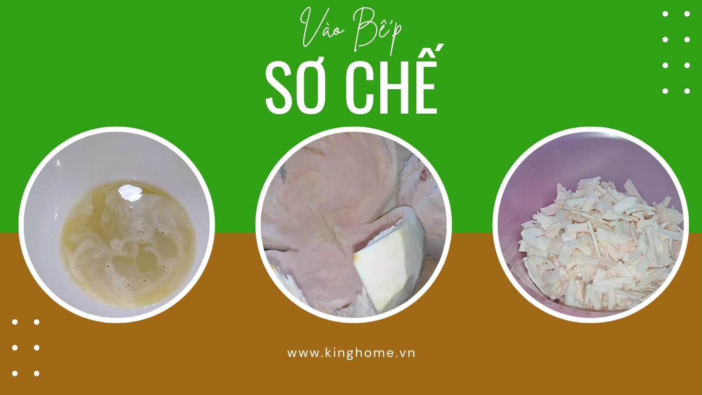 Sơ chế nguyên liệu thô để gói nem chua chay