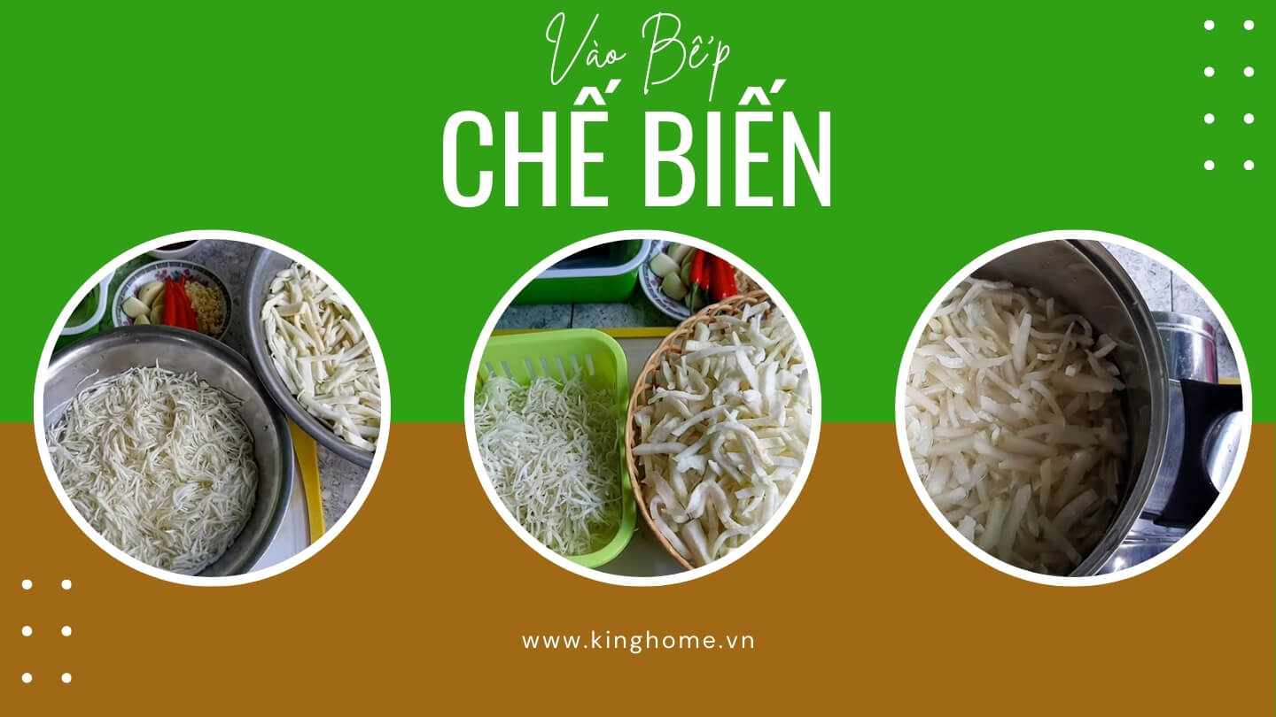 Trụng và sấy vỏ bưởi chuẩn bị gói nem chua chay