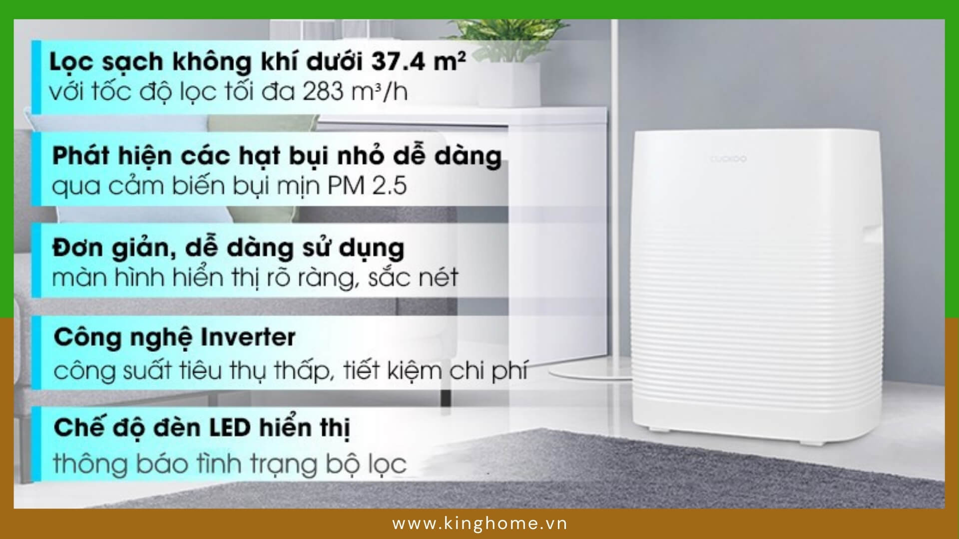 Diện tích sử dụng phải phù hợp với công suất của máy