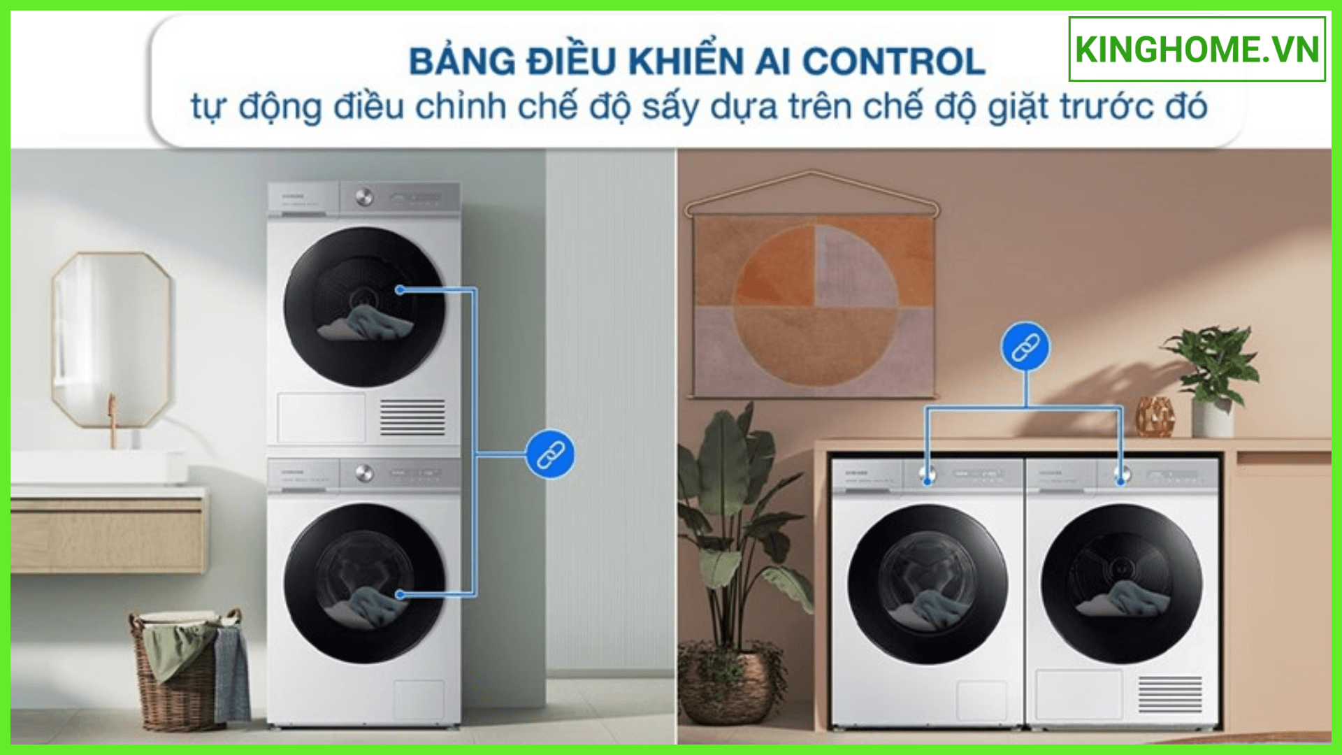 Tính năng AI Control thông minh của máy sấy quần áo Samsung