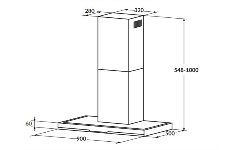 Hút mùi ống khói 90cm Rosieres RDSV985PN