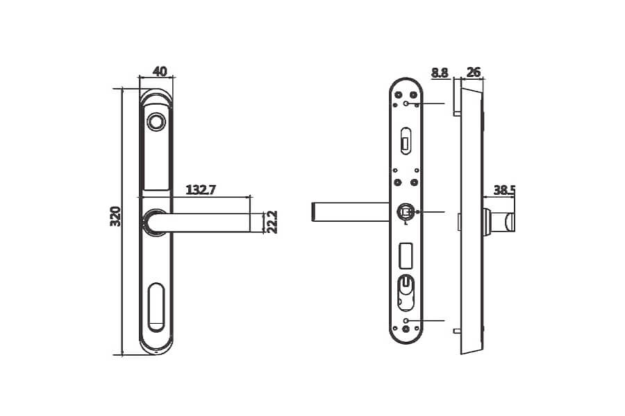 Khóa cửa nhôm Kassler KL-599 RG