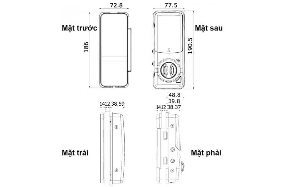 Khóa điện tử cửa kính Yale YDG313