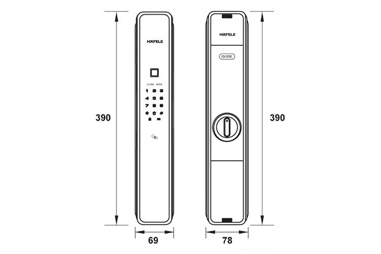 Khóa điện tử PP9000 Hafele 912.20.293