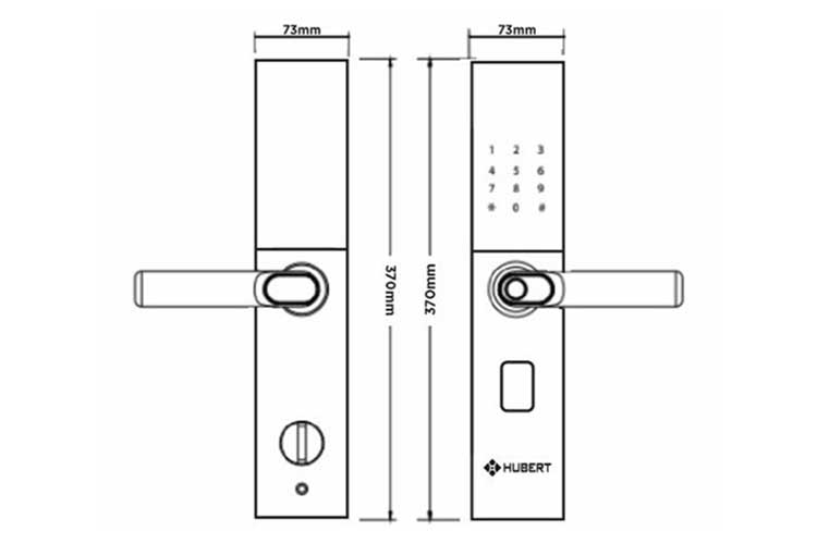 Khóa cửa gỗ điện tử Hubert HB CG22 BLACK 