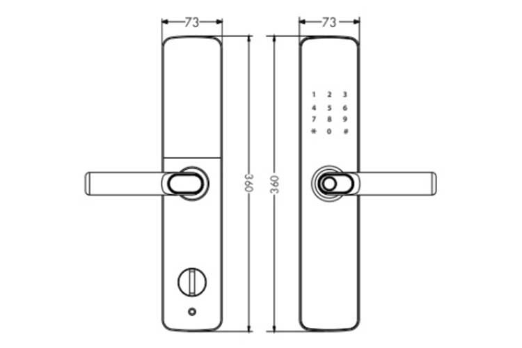 Khóa cửa gỗ điện tử Hubert HB CG62 NANO COPPER