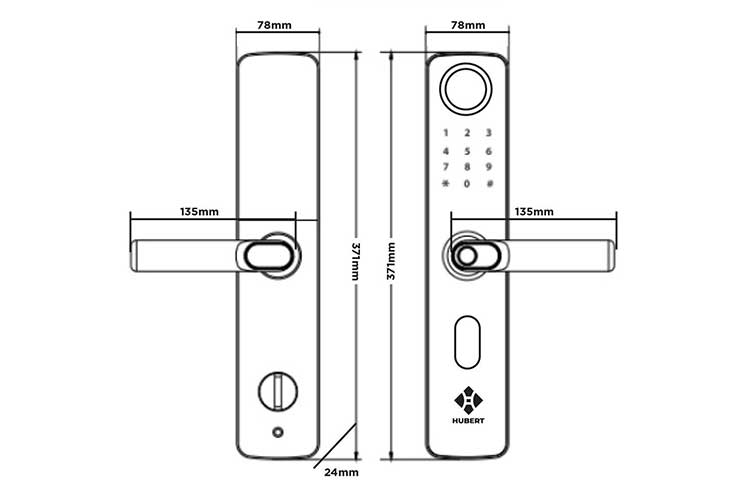 Khóa cửa gỗ điện tử Hubert HB CG66 COPPER