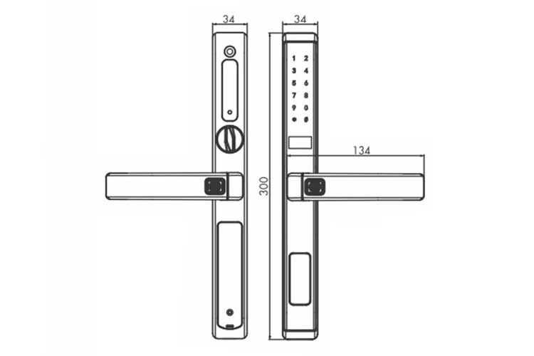 Khóa cửa nhôm điện tử Hubert HB CN77 GRAY