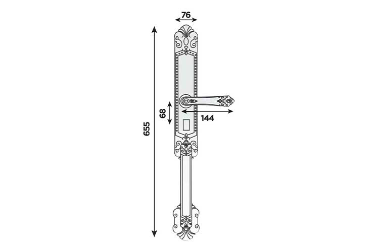 Khóa đại sảnh điện tử Hubert HB DS77 COPPER