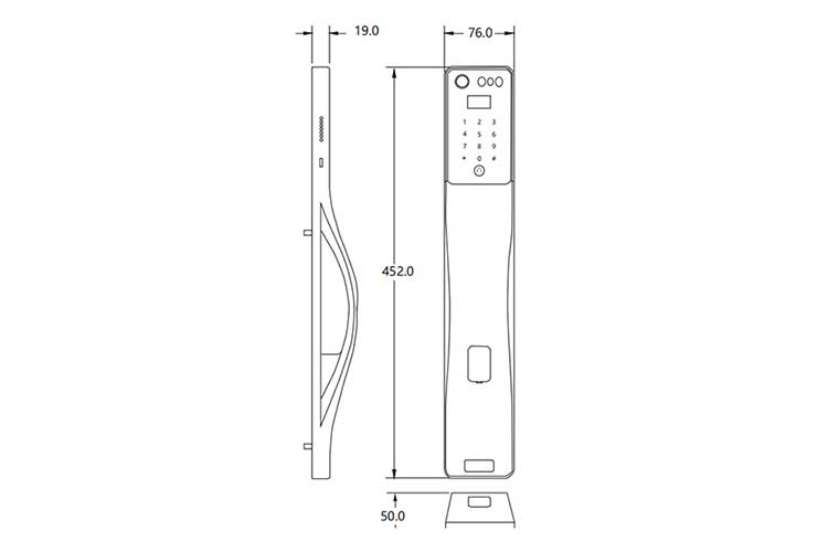 Khóa cửa gỗ điện tử Hyundai HY-SLA807F BLACK