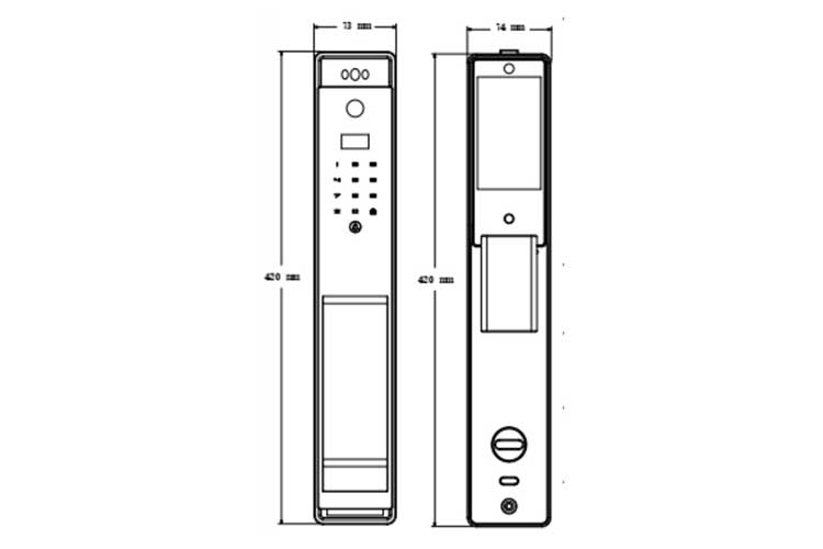 Khóa cửa gỗ điện tử Hyundai HY-SLA909F BLACK