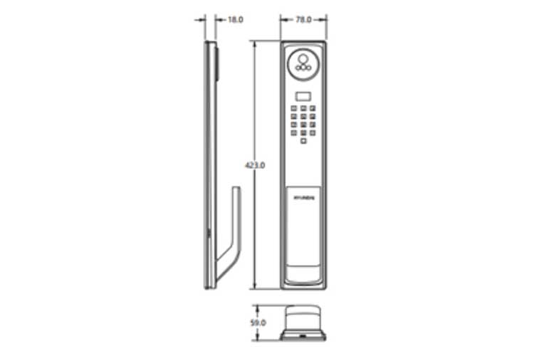 Khóa cửa gỗ điện tử Hyundai HY-SLA911F AMBER GOLD