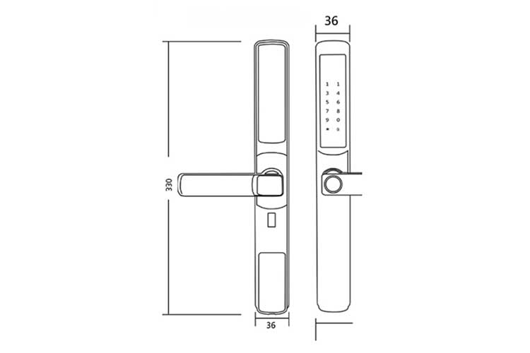 Khóa cửa nhôm điện tử Hyundai HY-SLS003