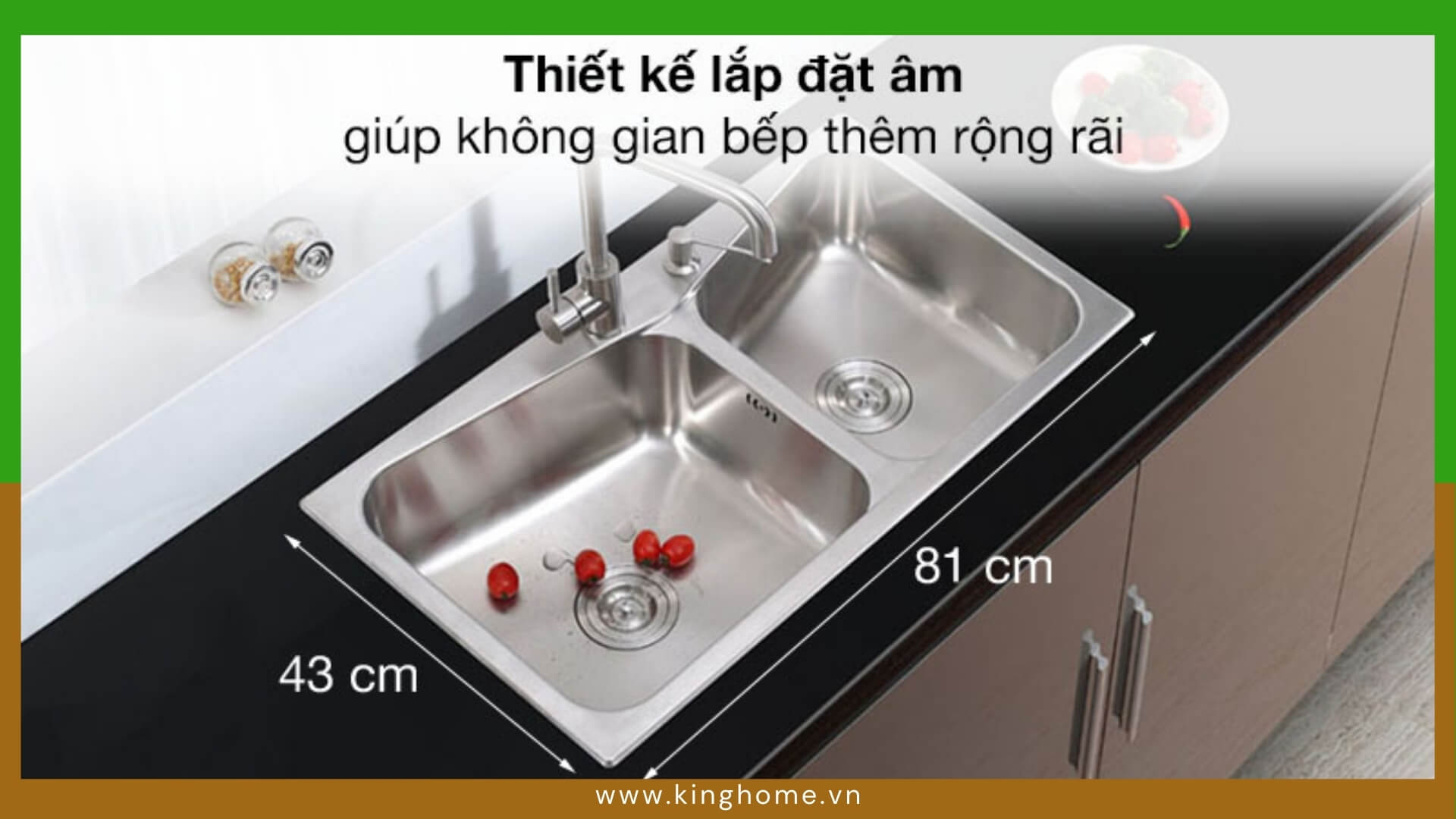 Chọn chậu rửa chén theo chất liệu 2. Chọn chậu rửa chén theo kích thước