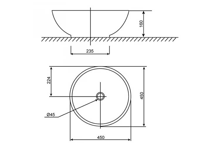 Lavabo để bàn American Standard 0500-WT