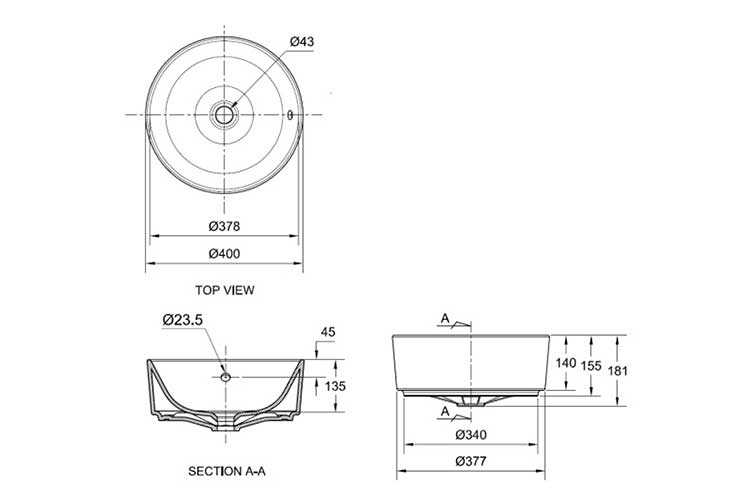 Lavabo để bàn American Standard 0509-WT