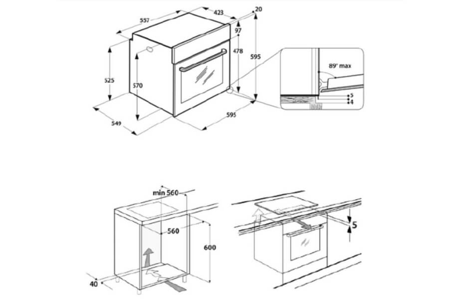 Lò nướng âm tủ Whirlpool AKP3534HIXAUS 71L