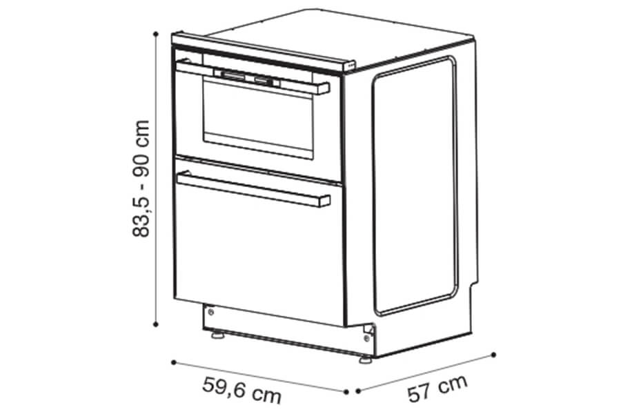 Lò nướng kết hợp máy rửa bát Rosieres R2IN1X