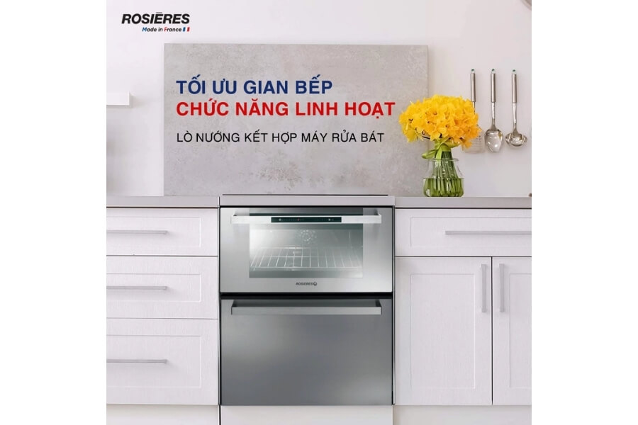 Lò nướng kết hợp máy rửa bát Rosieres R2IN1X