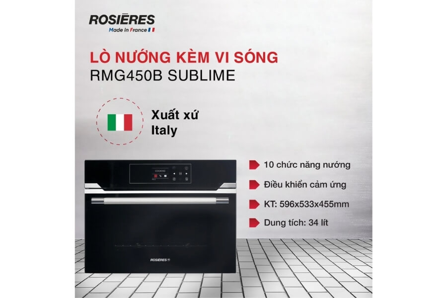 Lò nướng kết hợp vi sóng Rosieres RMG450B