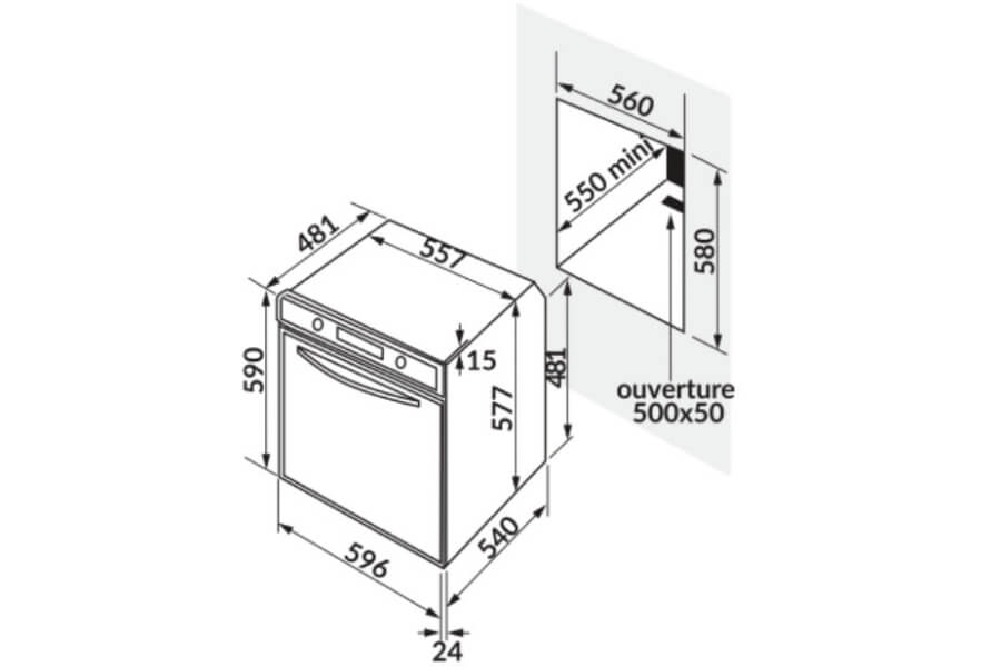 Lò nướng nhiệt phân 9 chức năng Rosieres RF4620IN