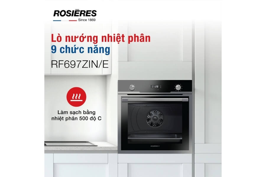 Lò nướng nhiệt phân 9 chức năng Rosieres RF697ZIN/E