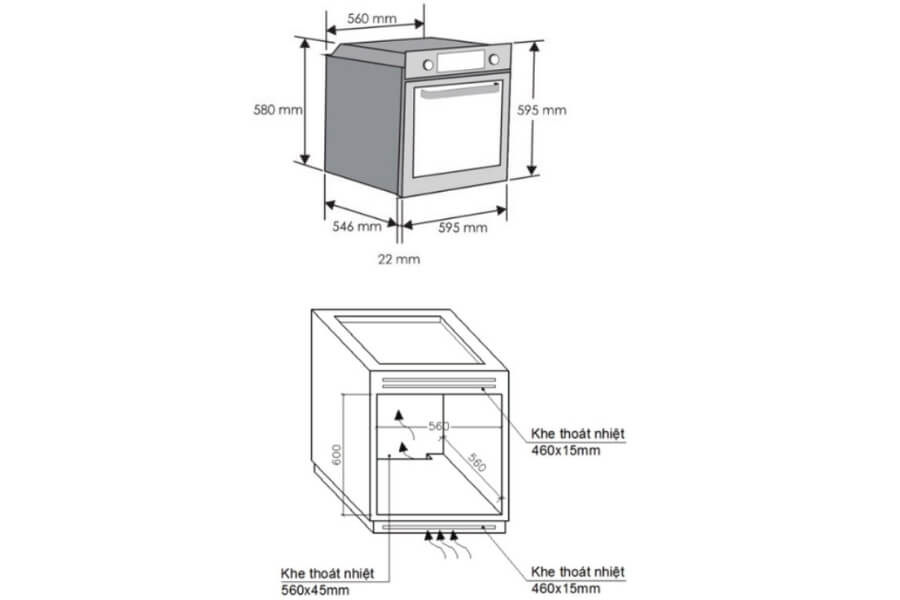 Lò nướng nhiệt phân 9 chức năng Rosieres RF697ZIN/E