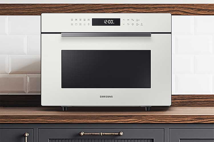 Lò vi sóng kết hợp nướng Samsung Bespoke MC35R8088LE/SV - Mặt kính trắng