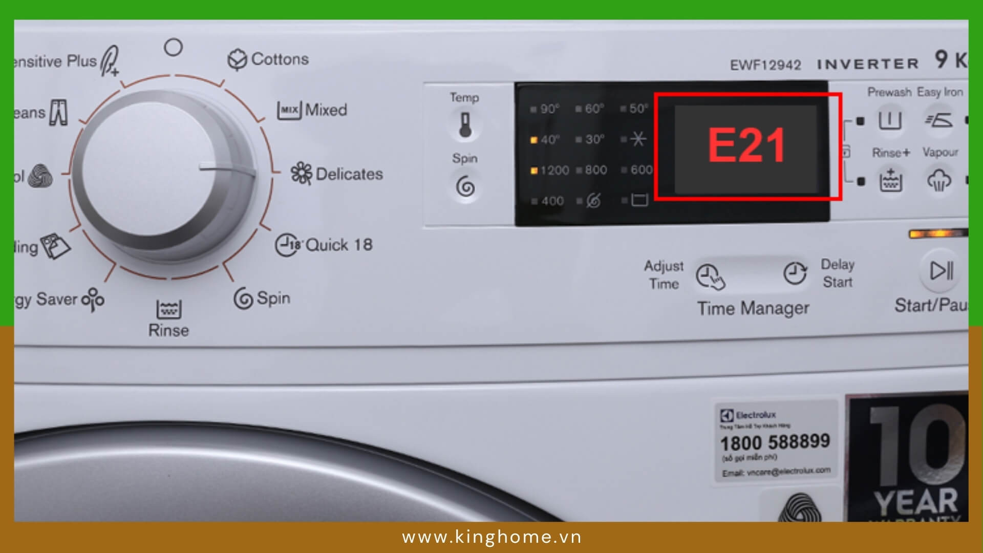 Lỗi E21 máy giặt Electrolux là gì?