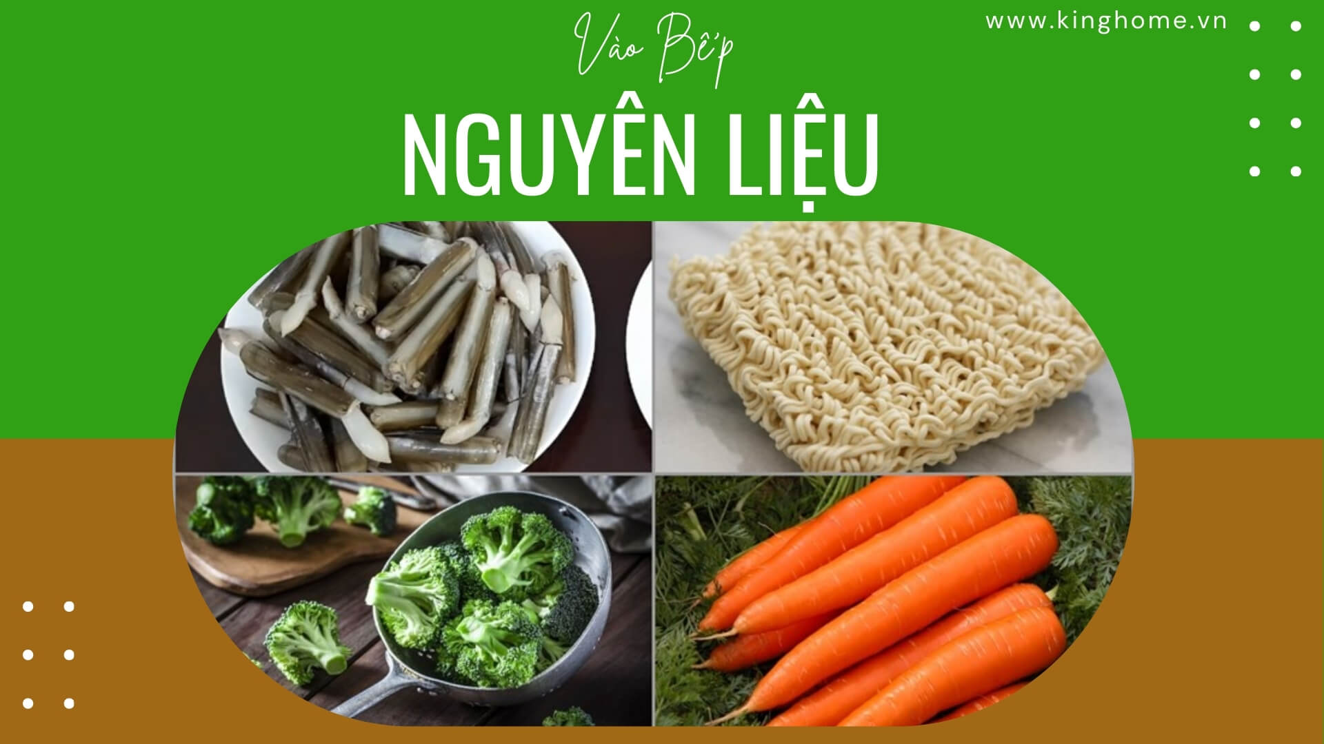 Nguyên liệu Ốc móng tay xào mì rau củ