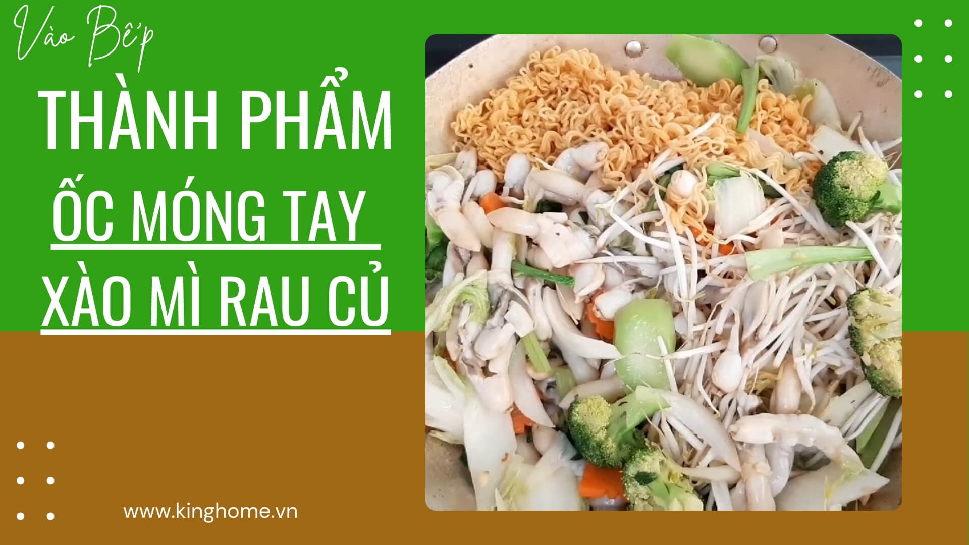 Ốc móng tay xào mì rau củ