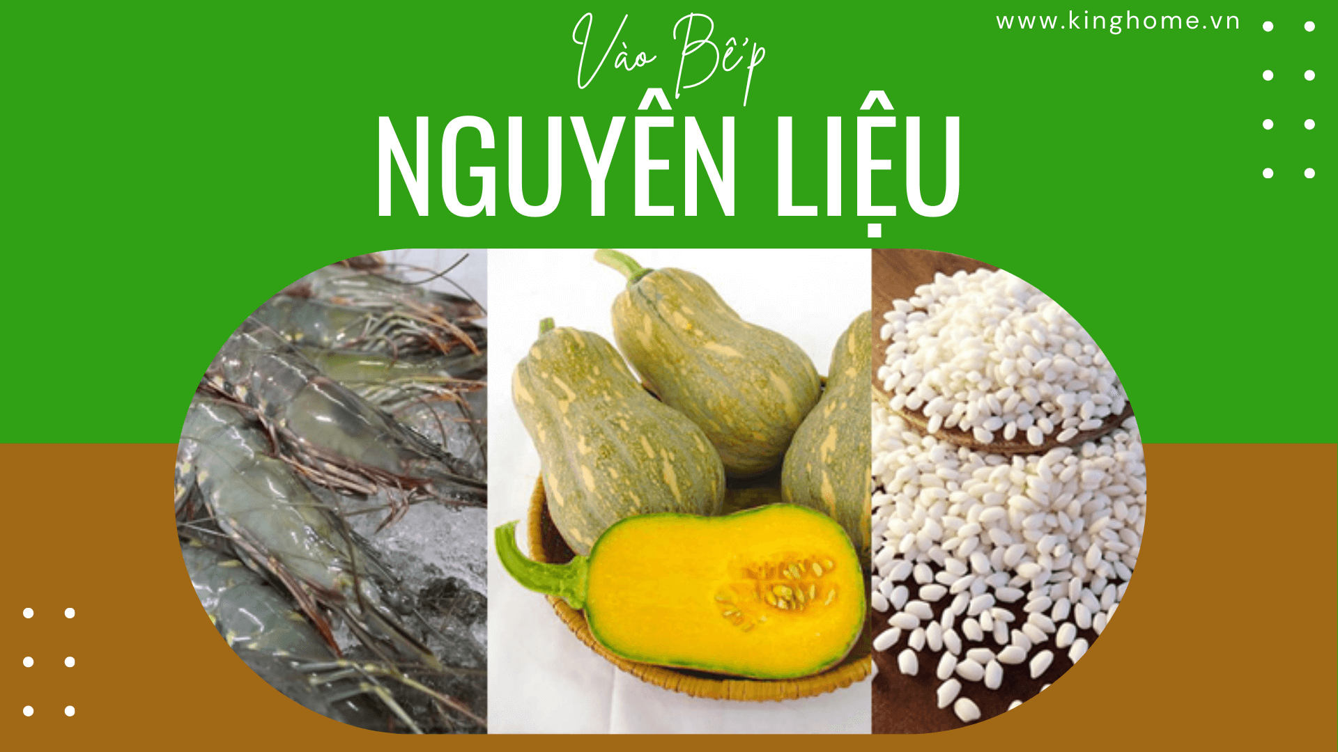 Nguyên liệu Cháo tôm bí đỏ