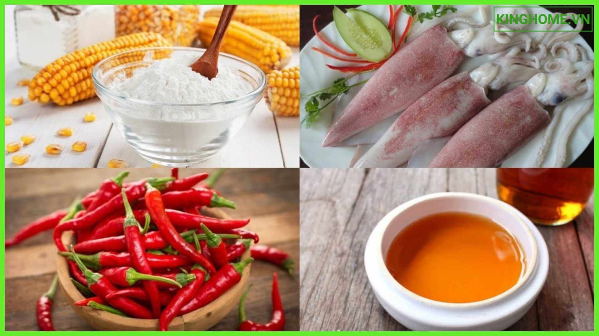 Nguyên liệu làm Mực chiên giòn nước mắm