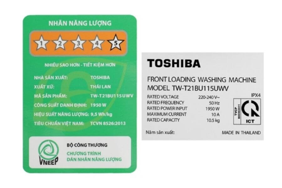 Máy giặt cửa trước 10.5 kg Toshiba TW-T21BU115UWV(MG)