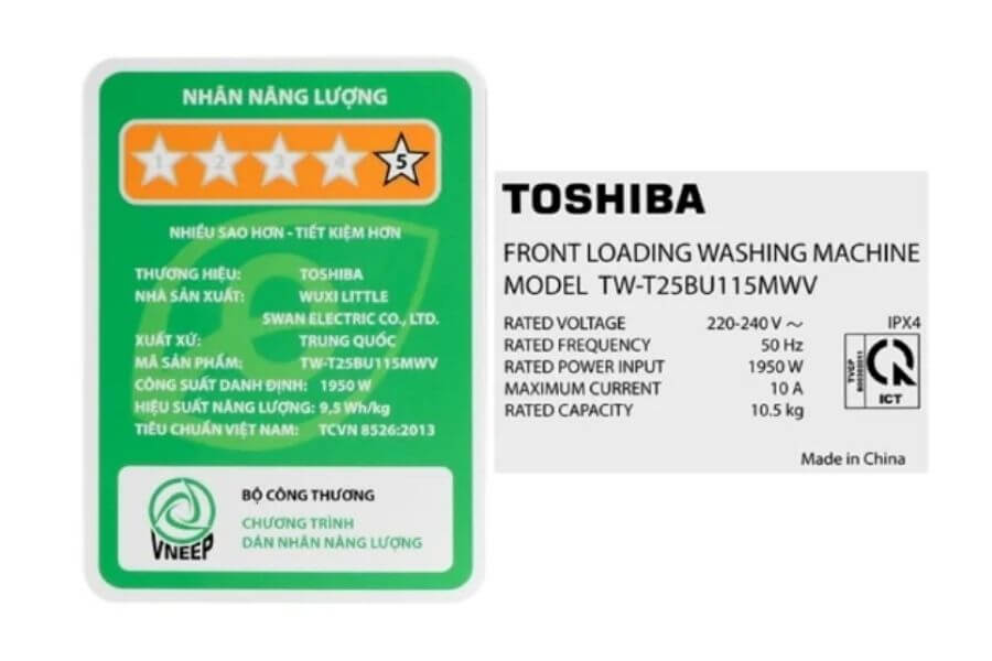 Máy giặt cửa trước 10.5 kg Toshiba TW-T25BU115MWV(MG)