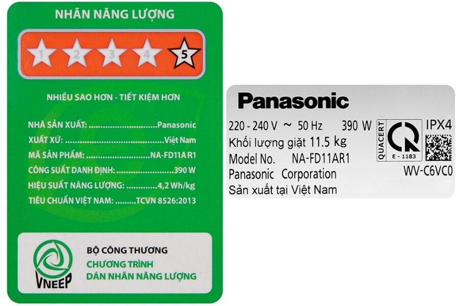 Máy giặt Panasonic Inverter 11.5kg NA-FD11AR1BV