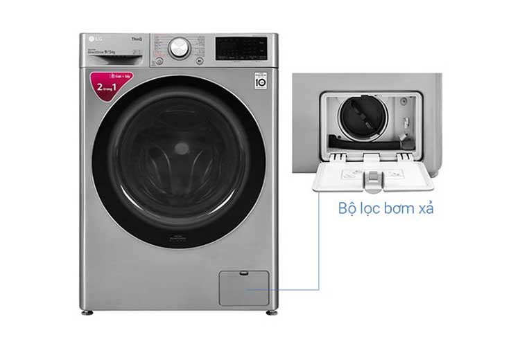 Máy giặt sấy LG 9/5 kg FV1409G4V