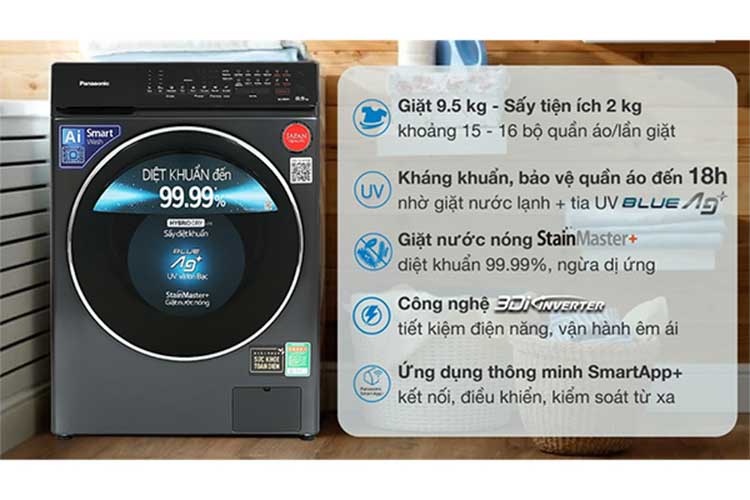 Máy giặt kết hợp sấy Panasonic NA-V95FR1BVT