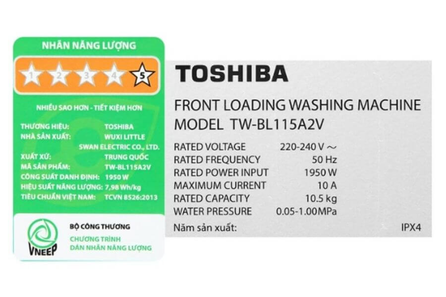 Máy giặt Toshiba TW-BL115A2V(SS) 9kg