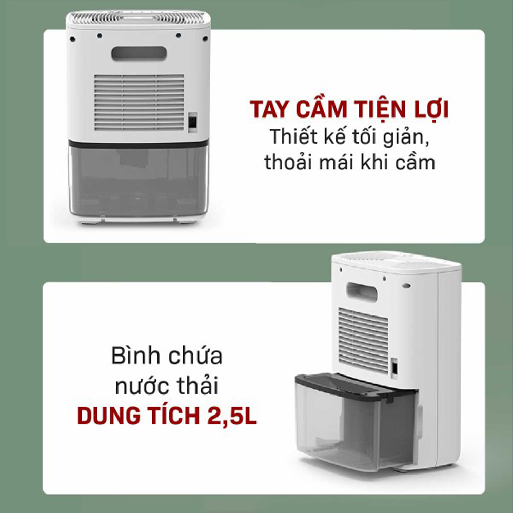 Máy hút ẩm bán dẫn tích hợp không khí Fujihome DHP05-MINI