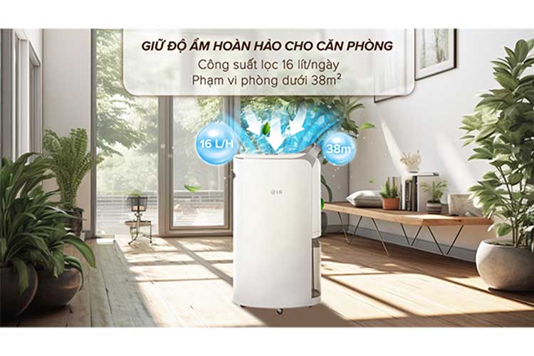 Máy hút ẩm LG Dual Inverter 16 Lít MD16GQSE0