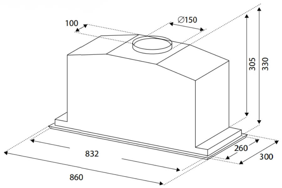 Máy hút khói khử mùi âm tủ Bertazzoni KIN86MOD1XB