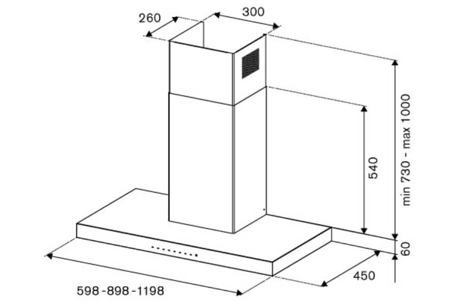 Máy hút khói khử mùi Bertazzoni KT120P1AXT