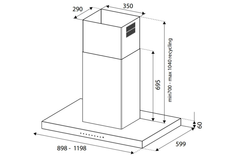 Máy hút khói khử mùi Bertazzoni KTI120P1AXT