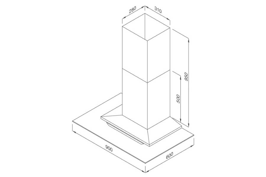 Máy hút khử mùi đảo Malloca MC 9066 ISLAND NEW
